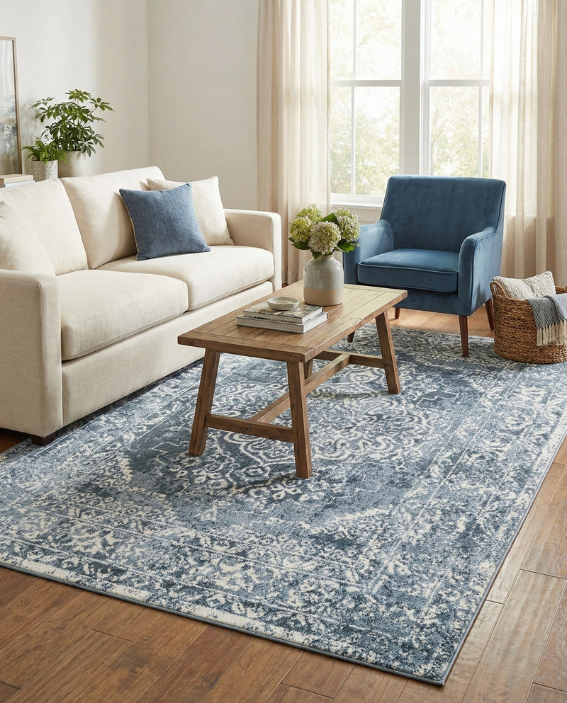 Cambridge Classics Collection Area Rug -  Magdalene (Blue) Rectangle Blue  lifestyle 15