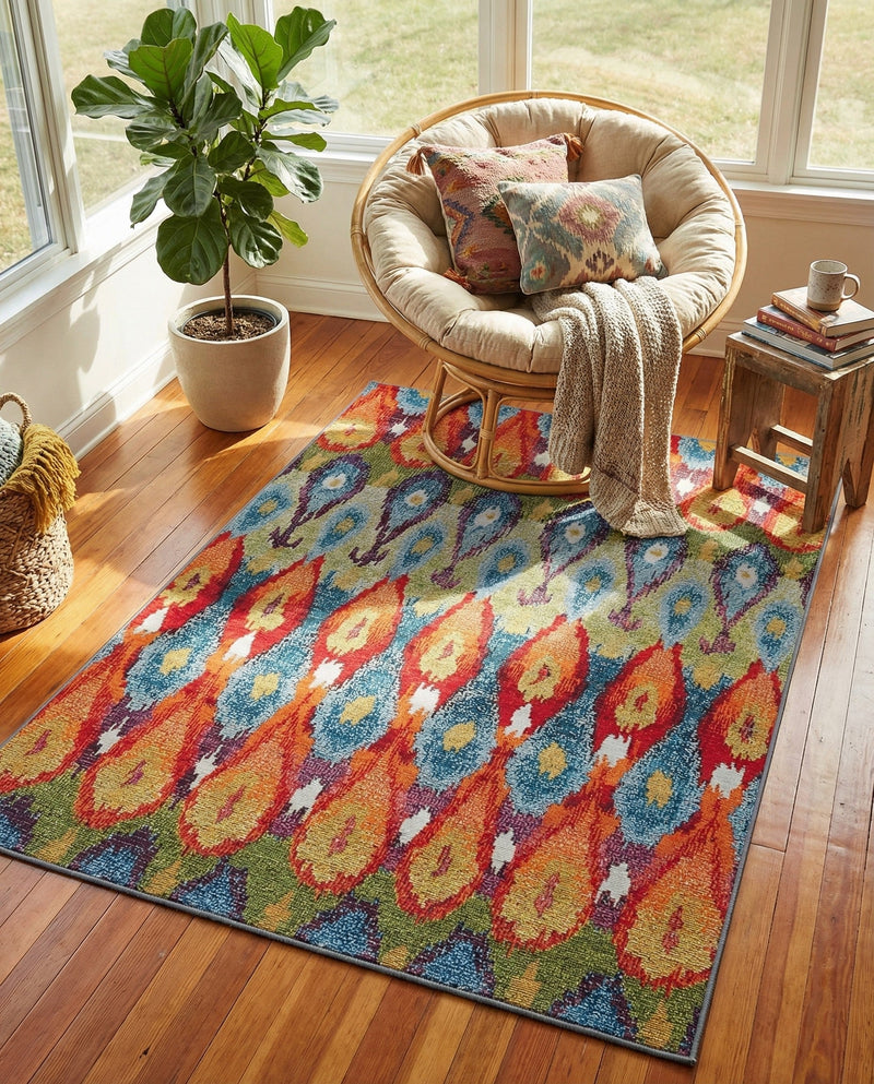 Urban Terrace Collection Area Rug -  Compass Rectangle Multi  lifestyle 24