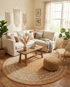 Soho Elegance Collection Area Rug -  Mercer (Orange) Round Orange  lifestyle 53