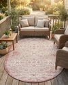 Tribal Terrace Treasures Collection Area Rug - Mayan Marina (Rust Red) Oval Rust Red  lifestyle 33