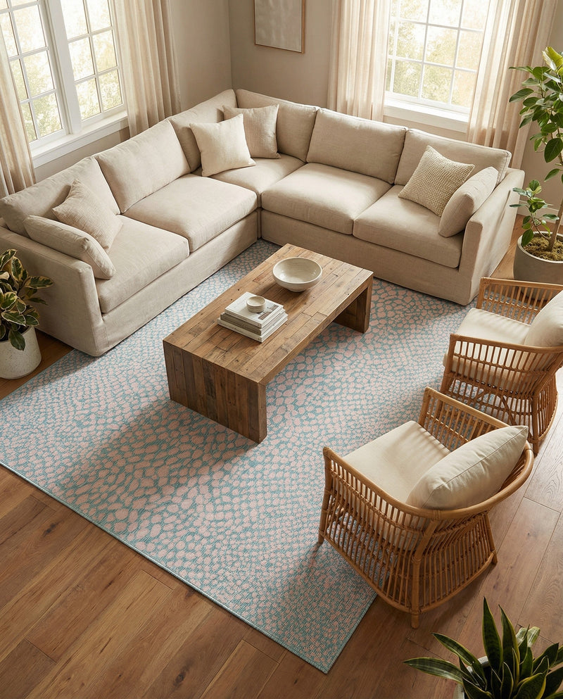 Urban Oasis Rugs Collection Area Rug -  Terrace (Pink and Aqua) Rectangle Pink and Aqua  lifestyle 12