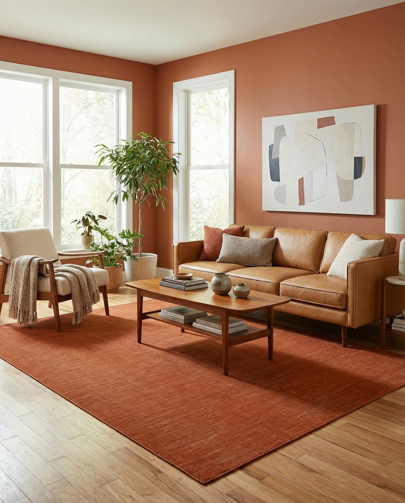Soho Elegance Collection Area Rug - Chelsea (Salmon) Rectangle Salmon  lifestyle 16