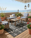 Seaside Haven Rugs Collection Area Rug - Sapphire (Charcoal) Square Charcoal  lifestyle 50