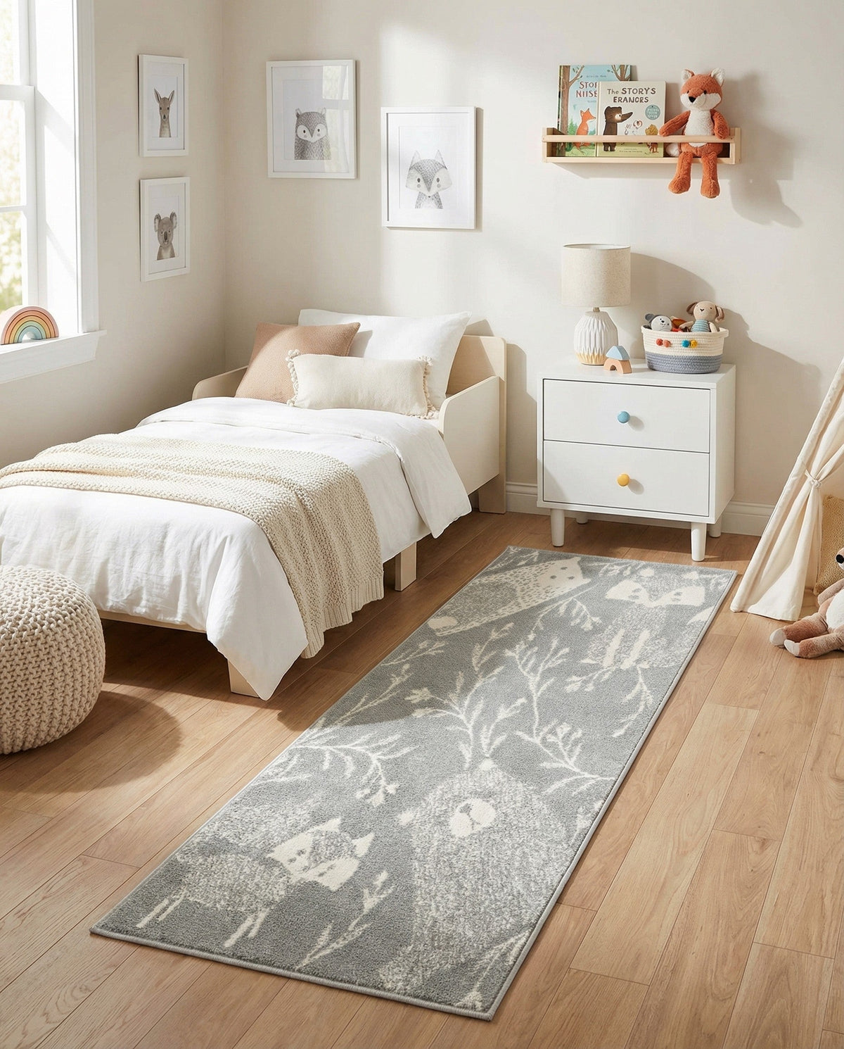 Wonder Tykes Collection Area Rug -  Quirky Runner Gray  lifestyle 89