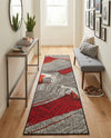 Urban Terrace Collection Area Rug -  Porch Runner Red and Black  lifestyle 53
