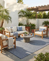 Jill Zarin Sedona Oasis Outdoor Collection Area Rug - Coconino (Navy Sky) Rectangle Navy Sky  lifestyle 7