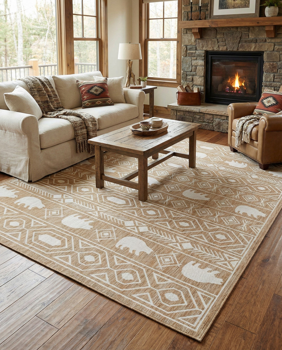 Mesa Oasis Rugs Collection Area Rug - Sundown Rectangle Taupe  lifestyle 37