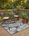 Seaside Blooms Collection Area Rug - Verdure (Charcoal) Square Charcoal  lifestyle 71