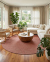 Seaside Serenity Collection Area Rug - Veranda (Rust Red) Round Rust Red  lifestyle 41