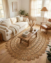 Woven Seaside Jute Collection Area Rug - Coastalhaven (Natural) Oval Natural  lifestyle 20