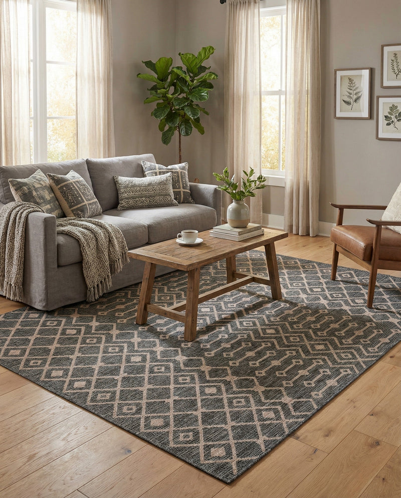 Savannah Pergola Collection Area Rug -  Pergola (Charcoal Gray) Rectangle Charcoal Gray  lifestyle 17