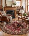 Neptune Elegance Collection Area Rug -  Galatea (Burgundy) Round Burgundy  lifestyle 74