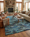 Sedona Vista Collection Area Rug -  Yucca Rectangle Blue  lifestyle 23