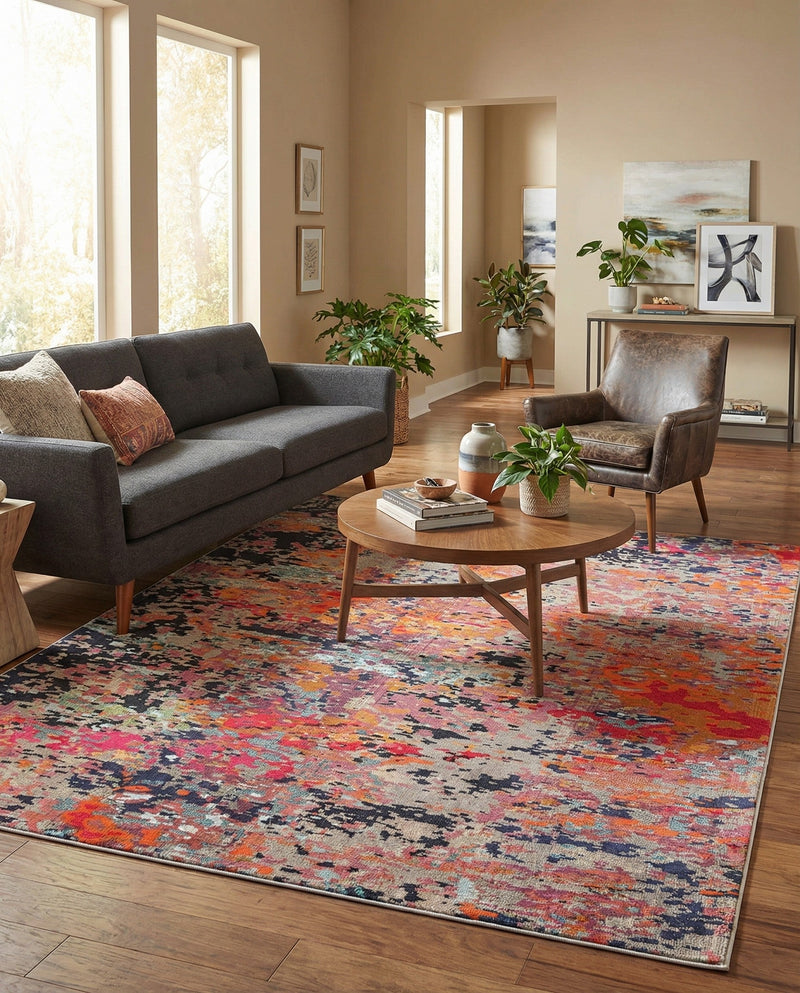 Colorburst Oasis Collection Area Rug -  Prism Rectangle Multi  lifestyle 28