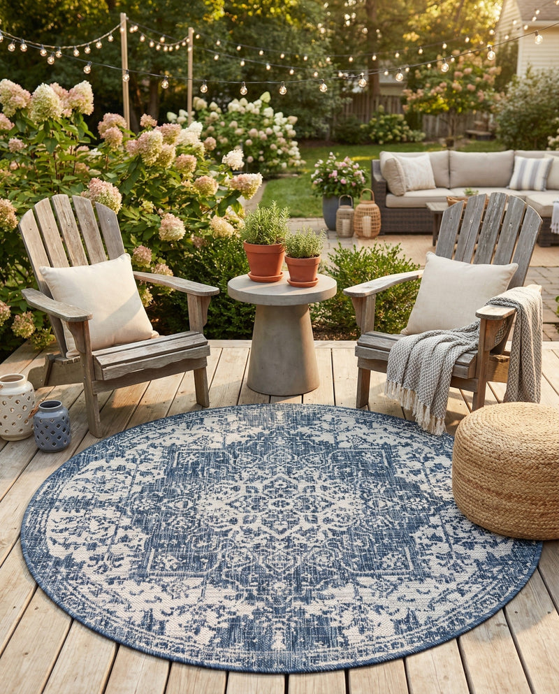 Urban Oasis Rugs Collection Area Rug -  Penthouse (Blue) Round Blue  lifestyle 39