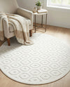Garden Lattice Charm Collection Area Rug - Arbor (Ivory) Round Ivory  lifestyle 48