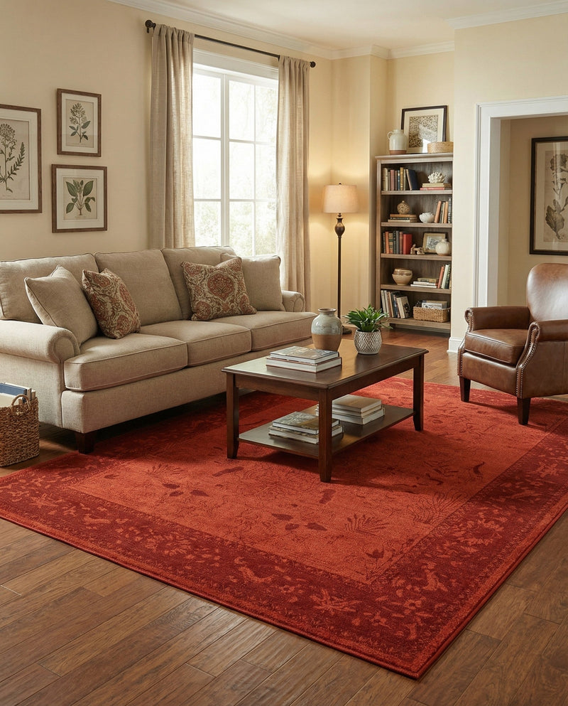 Horizon Collection Area Rug -  Apex (Rust Red) Rectangle Rust Red  lifestyle 26