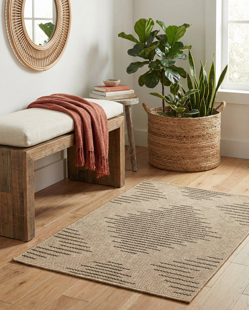 Sahara Sands Collection Area Rug -  Merimde Rectangle Natural  lifestyle 6