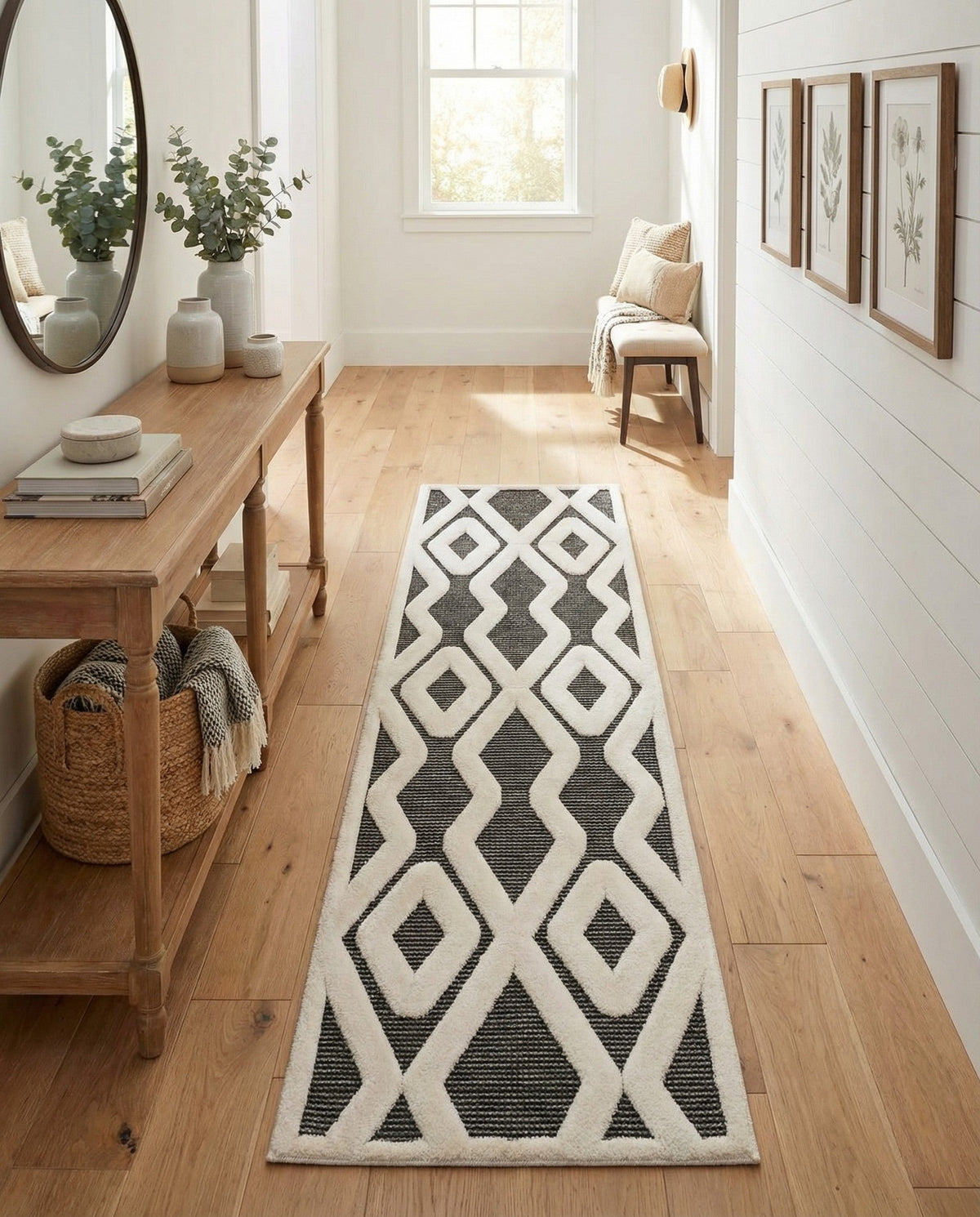 Monochrome Collection Area Rug -  Glacier Runner Gray  lifestyle 109