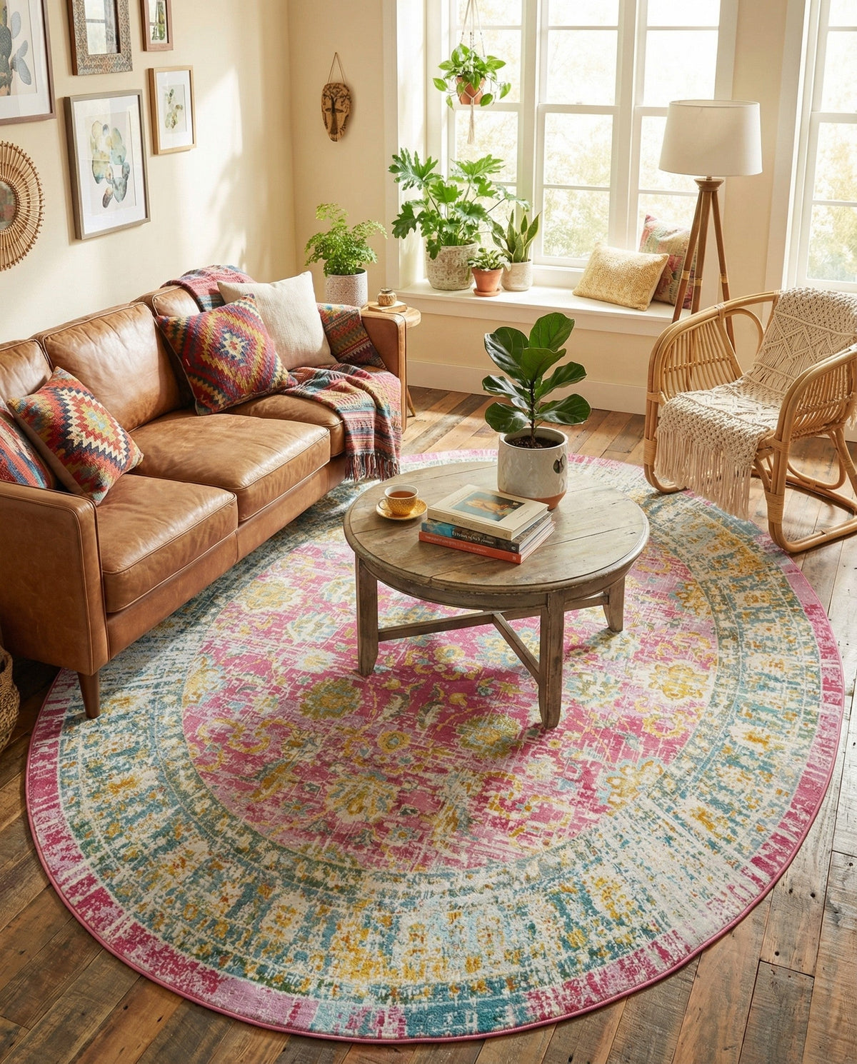 Arcadia Rugs Collection Area Rug -  Shangri-La Oval Pink  lifestyle 81