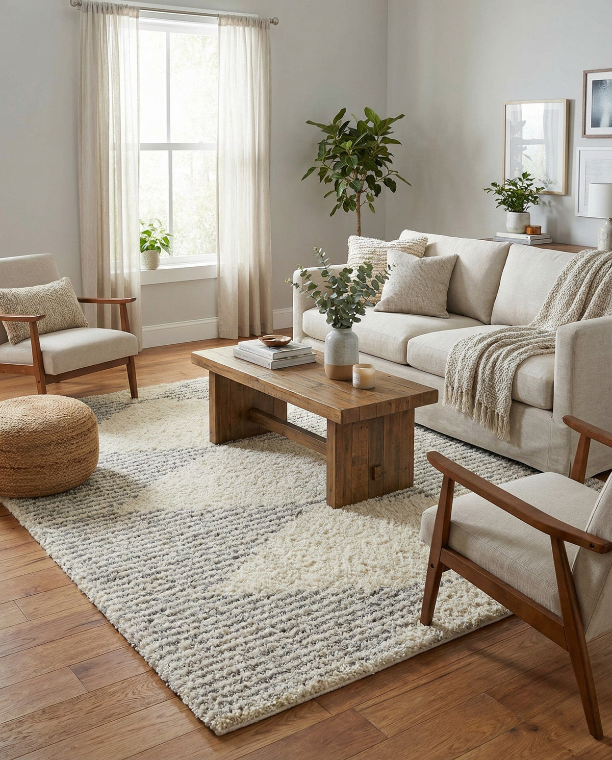 Eternal Plush Oasis Collection Area Rug -  Bliss Rectangle Pearl and Gray  lifestyle 40
