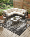 Urban Terrace Collection Area Rug -  Midtown Square Black and White  lifestyle 23