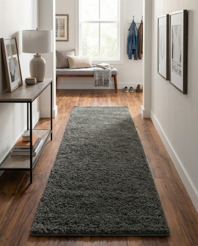 Cozy Comfort Shag Collection Area Rug - Haven (Smoke Gray) Runner Smoke Gray  lifestyle 32