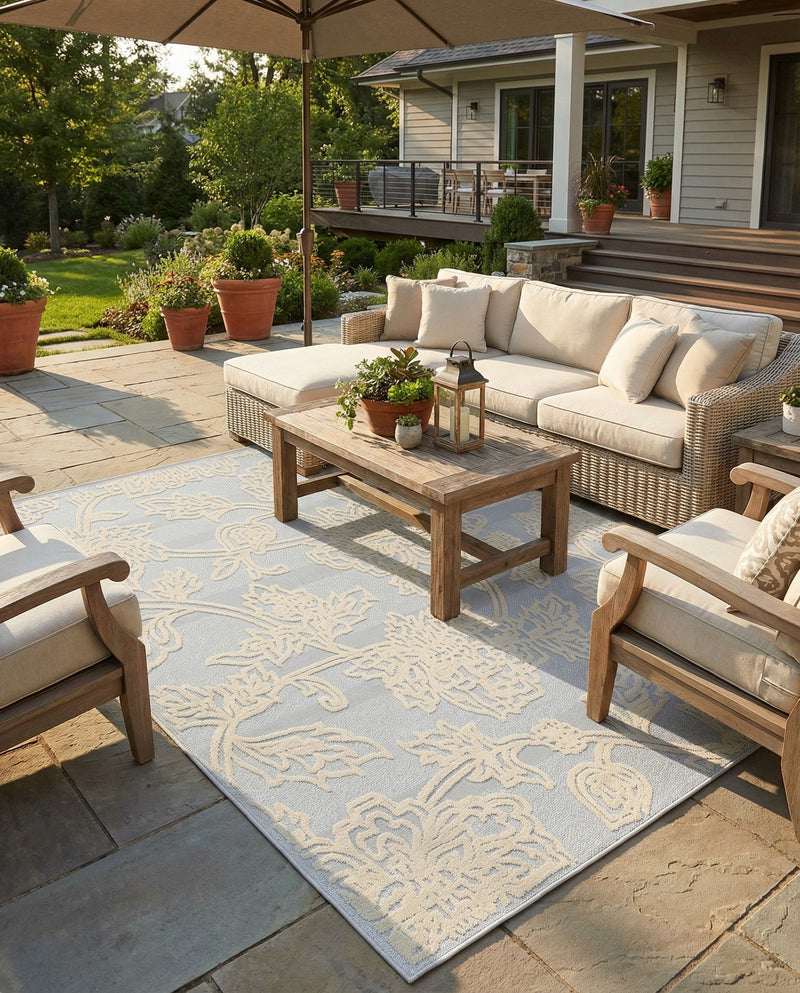 Bahama Breeze Outdoor Collection Area Rug -  Eleuthera Rectangle Gray  lifestyle 32