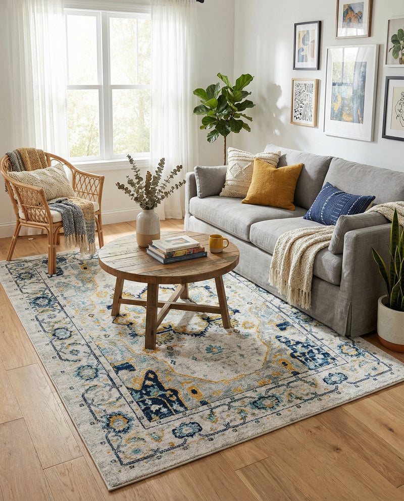 Parisian Elegance Collection Area Rug - Versailles (Gray) Rectangle Gray  lifestyle 26