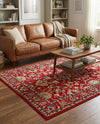 Isfahan Elegance Collection Area Rug - Naghsh-e Jahan (Red) Rectangle Red  lifestyle 16