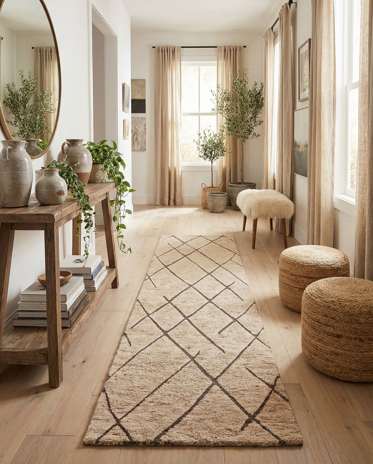 Sahara Berber Wool Collection Area Rug - Marrakesh Runner Camel Brown  lifestyle 155