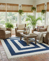 Sahara Chic Collection Area Rug -  Casablanca Rectangle Blue  lifestyle 59
