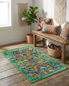 Caribbean Cove Collection Area Rug -  Dominica Rectangle Green  lifestyle 5