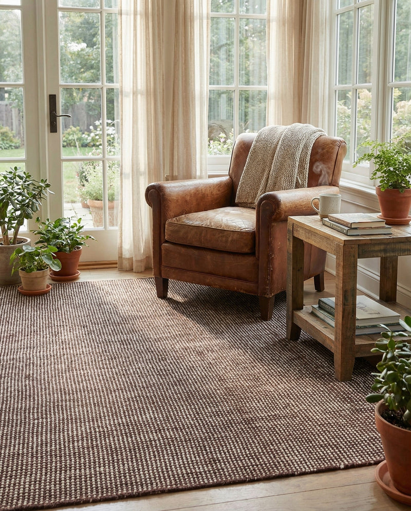 Berkshire Estate Collection Area Rug - Windsor (Mocha Brown) Rectangle Mocha Brown  lifestyle 4