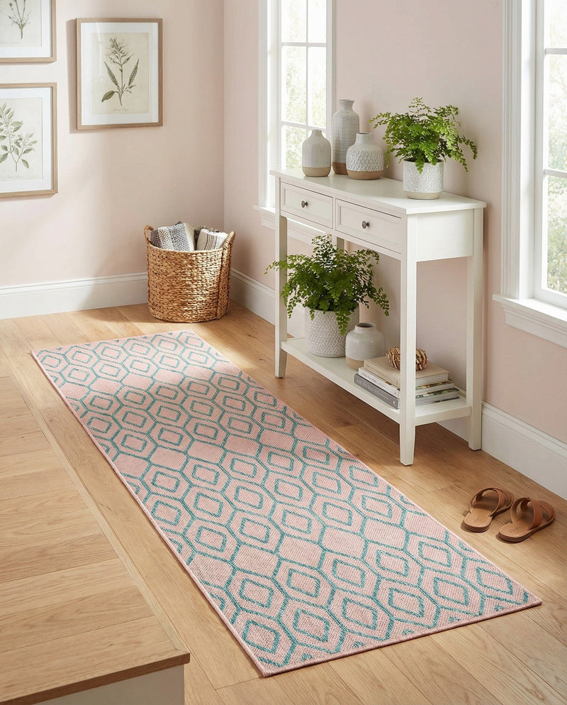 Urban Oasis Rugs Collection Area Rug -  Boulevard (Pink and Aqua) Runner Pink and Aqua  lifestyle 31