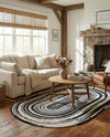 Woven Udaipur Collection Area Rug - Jaipur Oval Black and White  lifestyle 33