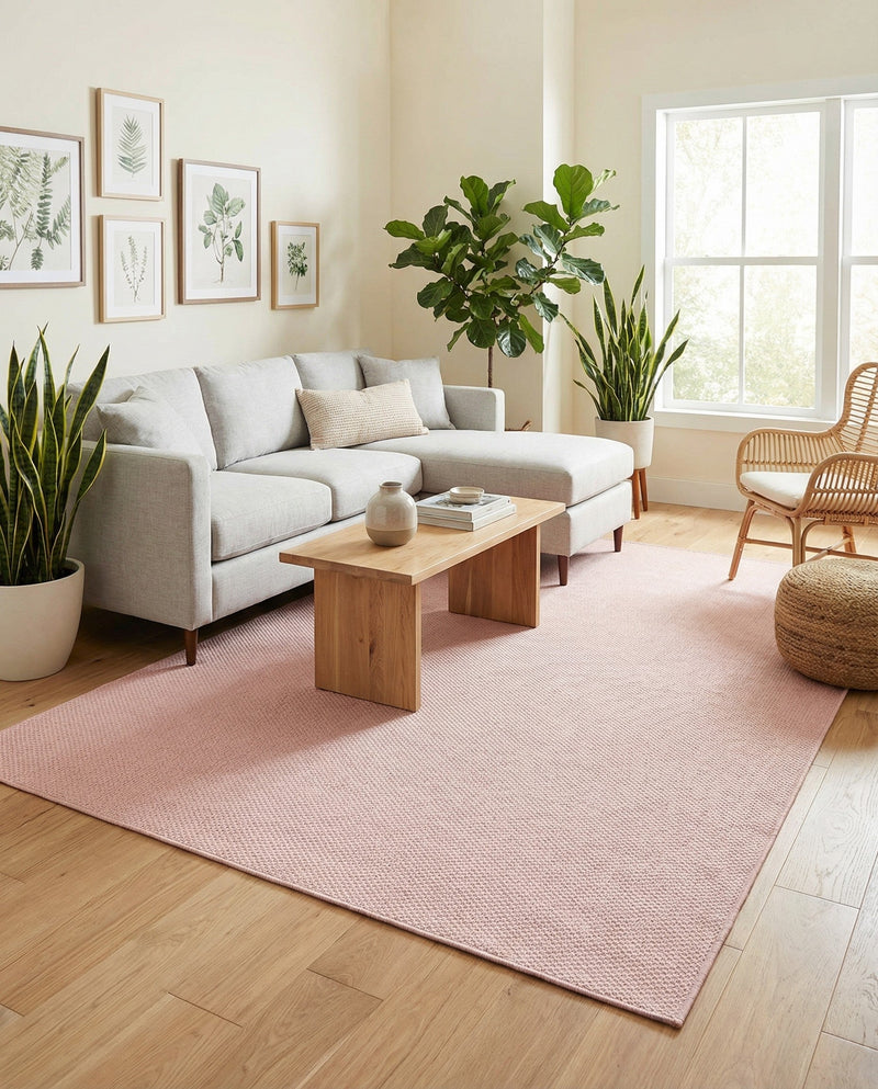 Seaside Serenity Collection Area Rug - Veranda (Whisper Pink) Rectangle Whisper Pink  lifestyle 15