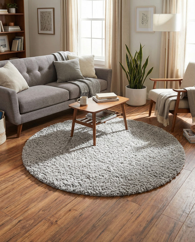 Alpine Plush Collection Area Rug -  Cortina (Sterling) Round Sterling  lifestyle 46