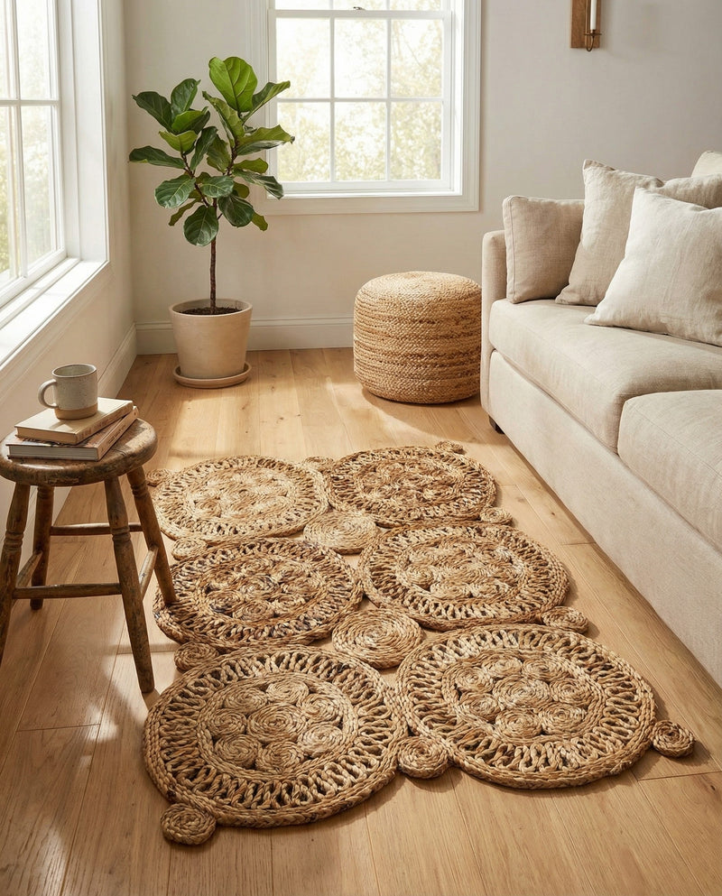 Woven Seaside Jute Collection Area Rug - Whittaker Rectangle Natural  lifestyle 14