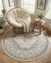 Savannah Series Collection Area Rug -  Augusta (Mink) Round Mink  lifestyle 72