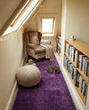 Solid Shag Seaside Collection Area Rug - Azure Cove (Violet) Runner Violet  lifestyle 28