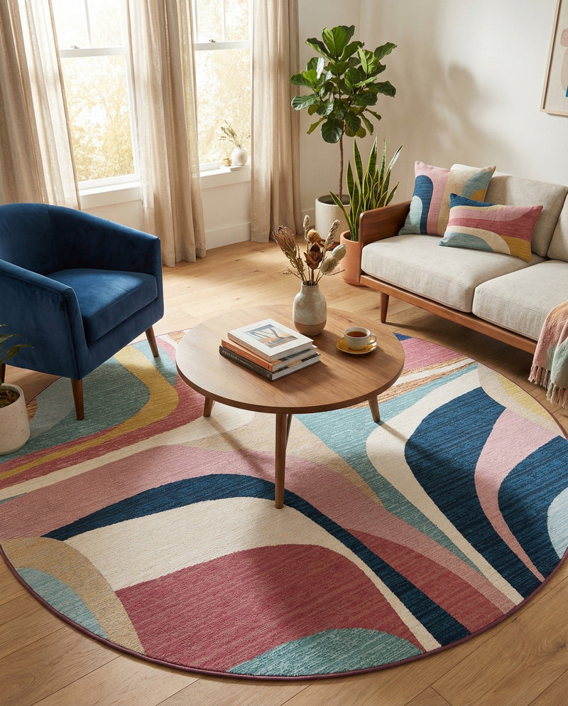 Urban Terrace Collection Area Rug - Venice Round Multi  lifestyle 71