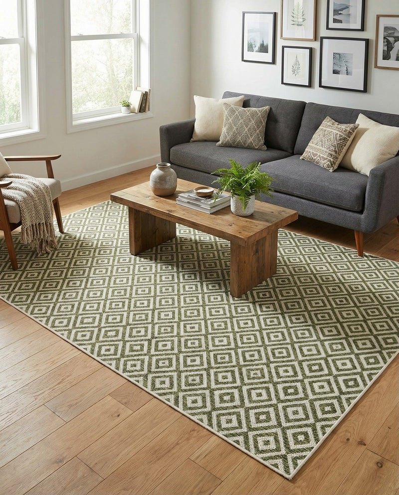 Urban Oasis Rugs Collection Area Rug -  Rooftop (Green) Rectangle Green  lifestyle 13