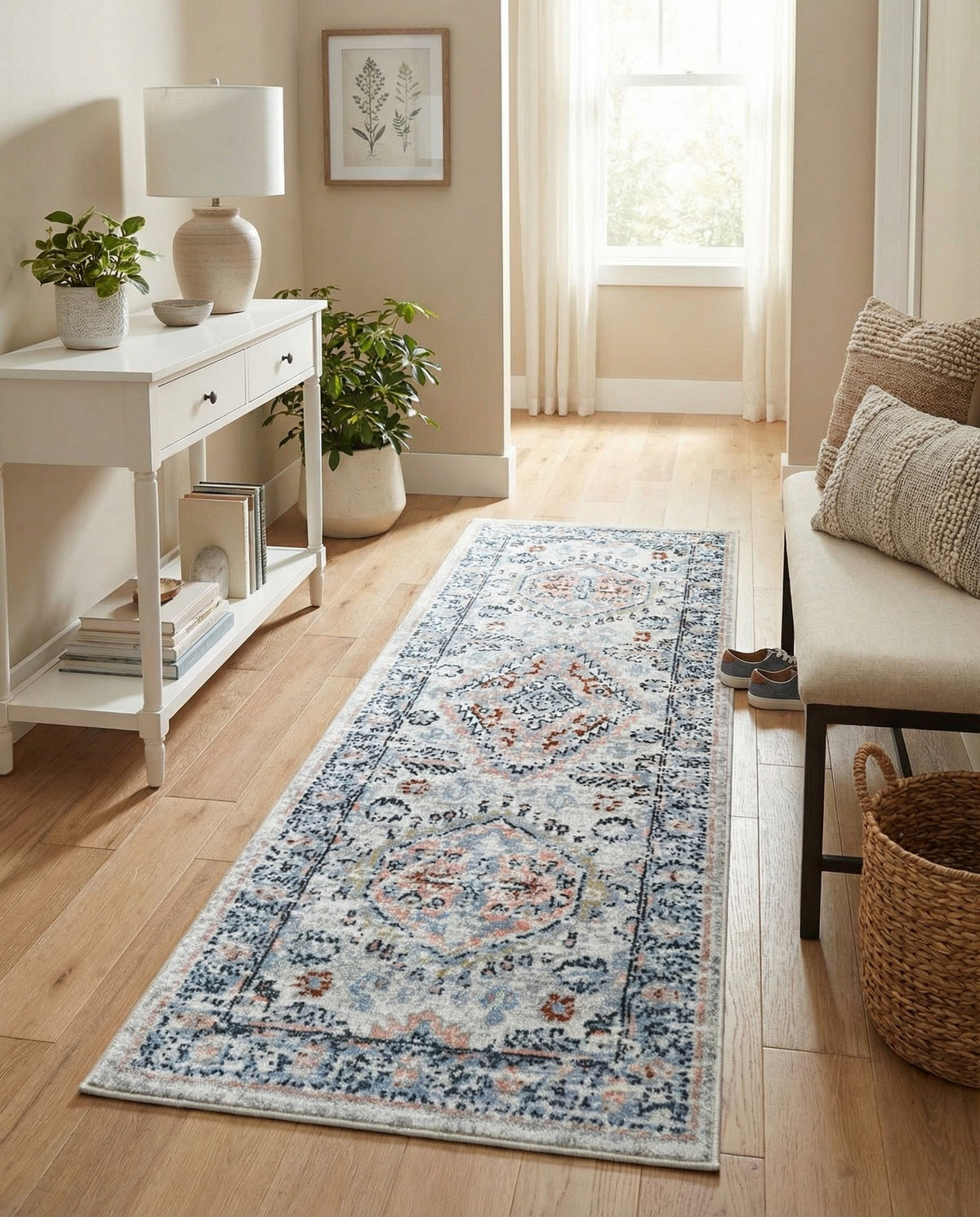 Aegean Elegance Washables Collection Area Rug -  Patmos Runner Ivory  lifestyle 86