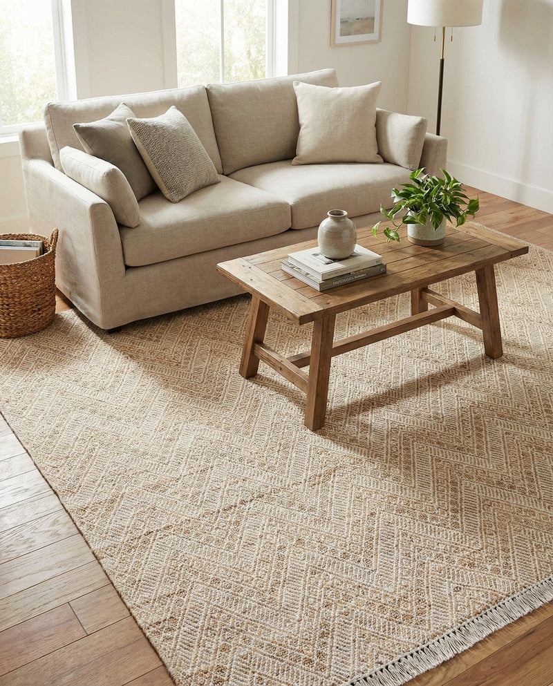 Woven Seaside Jute Collection Area Rug - Oia Rectangle White and Natural  lifestyle 61
