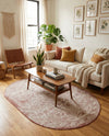 Tribal Terrace Treasures Collection Area Rug - Mayan Marina (Rust Red) Oval Rust Red  lifestyle 34
