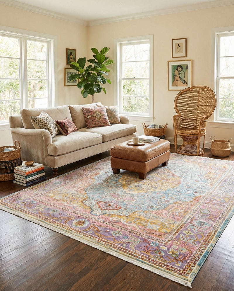 Caribbean Breeze Collection Area Rug -  Vieques Rectangle Light Blue  lifestyle 7