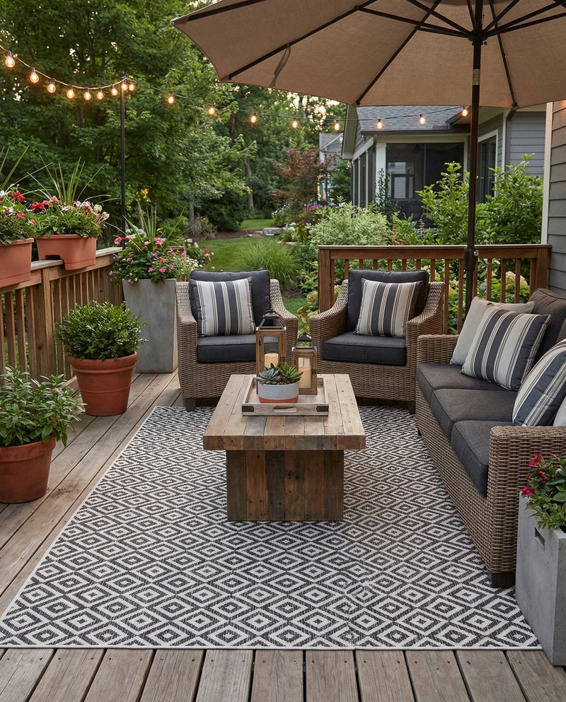 Urban Oasis Rugs Collection Area Rug -  Rooftop (Charcoal Gray) Rectangle Charcoal Gray  lifestyle 14