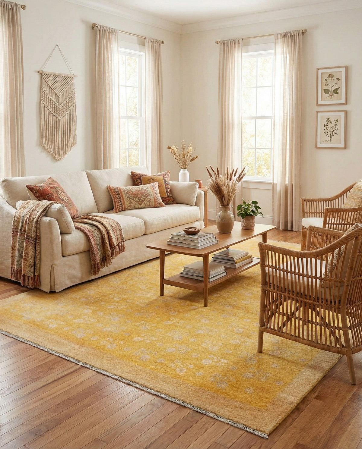 Bazaar Chic Collection Area Rug - Marrakech Rectangle Yellow  lifestyle 8