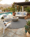 Jill Zarin Sedona Oasis Outdoor Collection Area Rug - Coconino (Black Sky) Round Black Sky  lifestyle 40